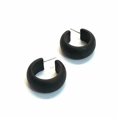 Pendientes de aro Haskell negros mate audaces Foto 1 de 4