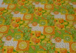 1/2 Yard Vintage Lisa Paparazzo allgemeine Stoffe 44" x 20" Zitrusfrüchte Sommer - Bild 1 von 4
