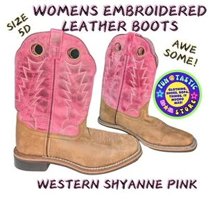 BOTAS MUJER. CUERO BORDADO. ROSA SHYANNE OCCIDENTAL. Talla 5D. MEDIA PANTORRILLA. INDIA - Imagen 1 de 8