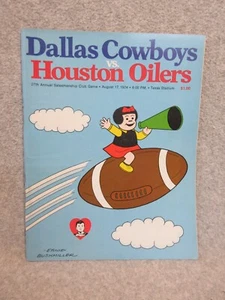 1974 DALLAS COWBOYS vs HOUSTON OILERS at TEXAS STADIUM NFL Original Game PROGRAM - Picture 1 of 3