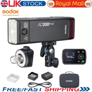 Godox AD200Pro II 2.4G Pocket Flash Strobe 500 Full Power Speedlite Flashes New - Picture 1 of 13