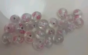 Lampwork Glass Beads- 8mm Flowers Vintage Lot Of 20 - Picture 1 of 7