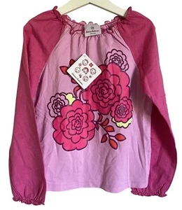 New! Hanna Andersson Pink Long Sleeve T-Shirt Floral Graphic Size 130/8 - Picture 1 of 6