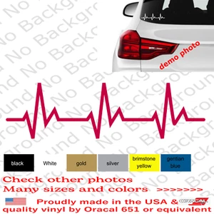 Heartbeat Pulse Vinyl Decal Die Cut Sticker Life Signal Heart Beat for Car FY162 - Picture 1 of 18