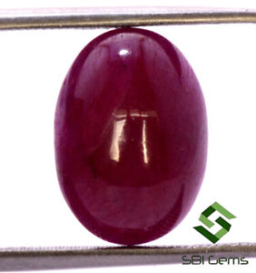 8.20 Cts Certified Natural Ruby Oval Cabochon 13.50x10 mm Unheated Gemstones