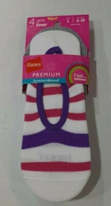 Hanes Girl's 4 Pair Premium ComfortBlend Liner Socks Size Large 4-10 - Picture 1 of 9