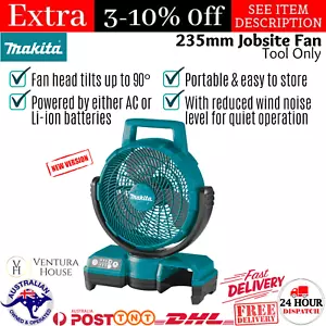 Makita Cordless 18V Portable Fan 235MM Auto Oscillating Fan 3 Speed Lightweight - Picture 1 of 12