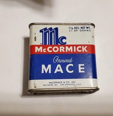McCormick & Co MACE SPICE TIN UNOPENED Metal Lid RED WHITE & BLUE - Image 1 of 4