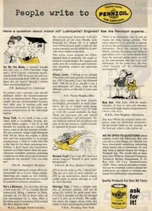 1974 Vintage Print Ad People Write to Pennzoil Motor Oil Ask For It Lubricants - Picture 1 of 2