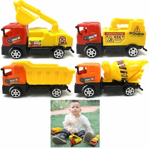 4 Set Toy Truck Construction Tractor Dump Play Car Pull Back Kids Model Vehicle - Picture 1 of 1