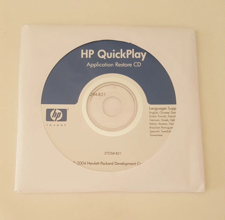 HP QuickPlay Application Restore CD 2004 - Image 1 of 1
