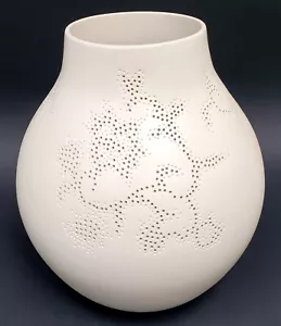 IKEA Hella Jongerius Vase cremefarben 2005 limit., PS Jonsberg, H 34 cm handmade - Bild 1 von 3