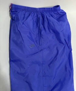 Nike Pants Vintage Nylon Windbreaker Women’s Gym Teacher Medium Royal Blue Lined - Picture 1 of 7