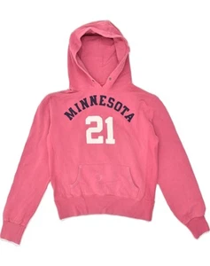 CONVERSE Womens Graphic Hoodie Jumper UK 16 Large Pink Cotton AV03 - Picture 1 of 4