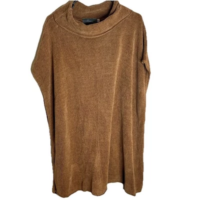 Poncho Suéter Cuello Capucha Sauce Talla XL Marrón Hasta la Rodilla Cálido Foto 1 de 4