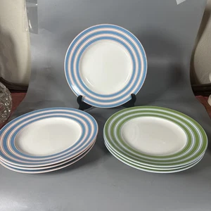Lenox Kate Spade Cays Stripe Set 7 Luncheon Plates 9 1-2 In - Picture 1 of 17