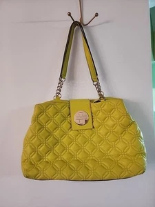 Kate Spade Astor Court Elena  SQuilted Lime Green Leather Shoulder Handbag - Picture 1 of 11