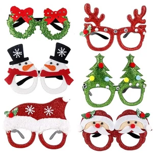 6er Pack Frohe Weihnachten Brillengestell Xmas Kostüm Brillen für Kinder Party - Bild 1 von 7