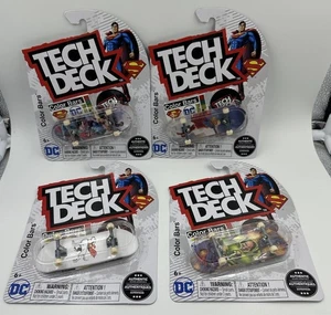 RARE Bundle of 4 Tech Deck Skateboards Superman Color Bars DC Comics Brand New - Picture 1 of 10