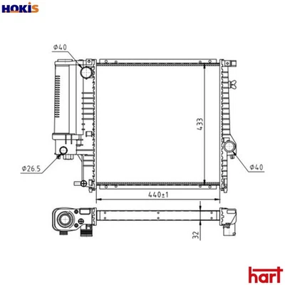 RADIATOR ENGINE COOLING 602 085 FOR BMW 3/Convertible/E0/E6/Compact/Z/Roadster - Image 1 of 4