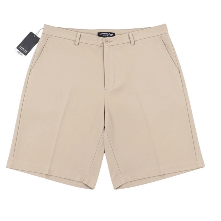 Roundtree & Yorke Performance 经典合身平前短裤卡其色男式 52 x 8 — 第 1/4 张图片