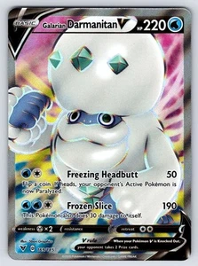 Tarjeta Pokémon holográfica arte completo Galarian Darmanitan V 169/185 casi nueva - Imagen 1 de 2