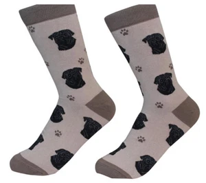 Pug Socks Unisex Black - Picture 1 of 1