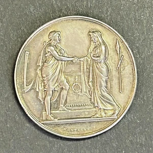 Médaille de mariage en argent, marquée D et S, 19 janvier 1893 - Picture 1 of 7