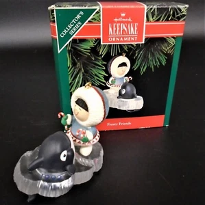 Hallmark Frosty Friends Ballena Esquimal 1992 Serie Coleccionista Etiqueta de Recuerdo - Imagen 1 de 12