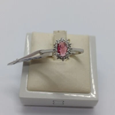 ANELLO PRINCESS DA DONNA CON CRISTALLO ROSA E ZIRCONI IN ARGENTO 925 (0509) - Immagine 1 di 4