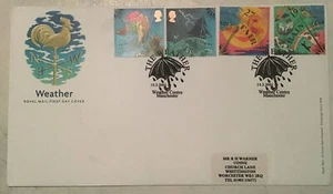 GB QEII 2001 Weather RM FDC Manchester Weather Centre SHS Typed Sticker Cat £30+ - Picture 1 of 4
