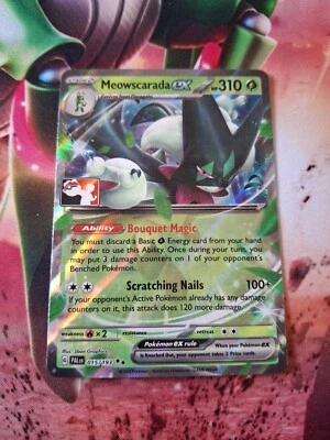 Pokémon TCG Meowscarada ex Play Pokémon Stamped Prize Pack Series 4 - Image 1 of 2