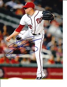 WASHINGTON NATIONALS DREW STOREN SIGNED PITCHING 8X10 - Picture 1 of 1