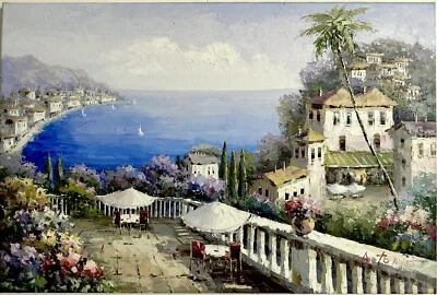 Antonio Di Viccaro Original Palette knife Oil Painting Italy 36”x24” - Image 1 of 4