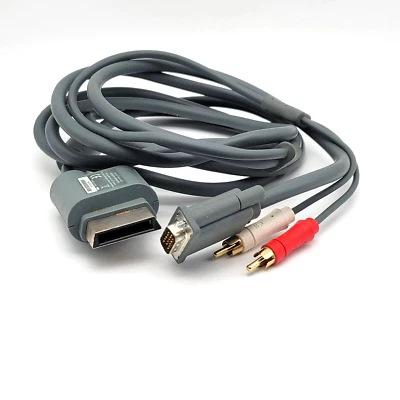 OEM Official XBOX 360 Composite Video AV PC VGA Cable Cord X801257-100 Monitor - Image 1 of 4