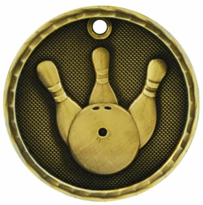 2" Bowling Medal Personalized Free - Picture 1 of 2