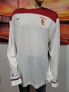 Nike USC Trojans Long Sleeve Logo XXL Men's T-Shirt White Red NWT #R1 - Picture 1 of 15
