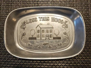 Vintage Wilton Armetale Metal Serving Dish Made in USA Bless This House - Picture 1 of 4