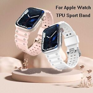 For Apple Watch Ultra Series 8 7 6 5 4 3 SE TPU Sport Band Strap40/44/41/45/49mm