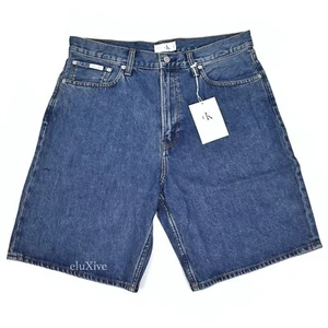 NWT Palace Calvin Klein CK1 Baggy Denim Shorts Blue 9 inch DS SS22 AUTHENTIC - Picture 1 of 11