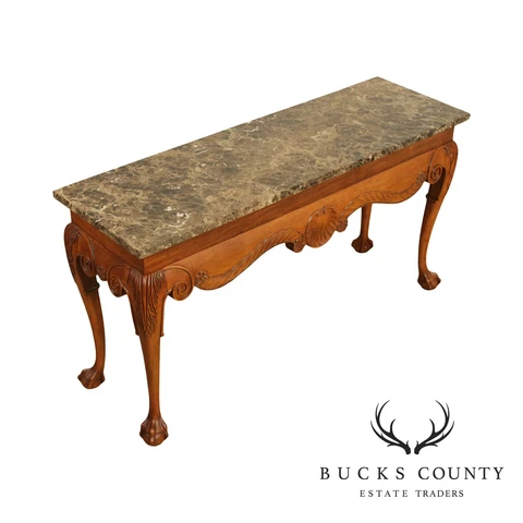 Georgian Style Ball & Claw Marble Top Console Table Cover