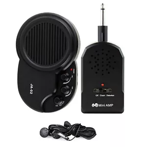 Mini Amp Guitar Amplifier Speaker Headphone Distortion Effect AUX Earphone - Picture 1 of 14