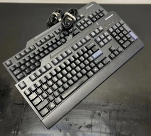 Lot 2 Lenovo KB1021 45A5289 Black Full Size USB-Wired Keyboard Used - Picture 1 of 3