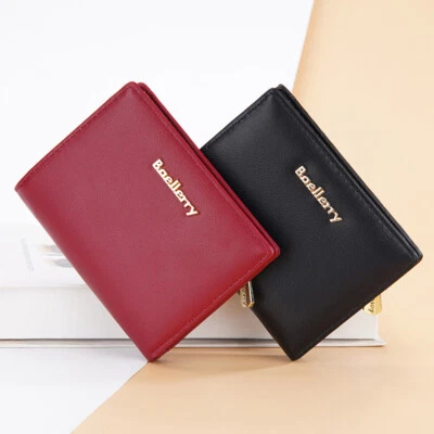 Cartera de cuero con bloqueo RFID pequeña compacta para mujeres Foto 1 de 4