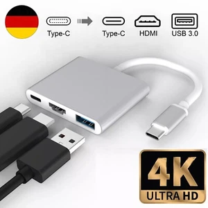Typ-C auf HDMI 3IN1 Laptop Adapter USB Hub USB C Kabel 4K PD für Mac Samsung - Bild 1 von 24