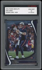 MAC JONES 2021 PANINI ABSOLUTE 1ST GRADED 10 ROOKIE CARD RC NEW ENGLAND PATRIOTS