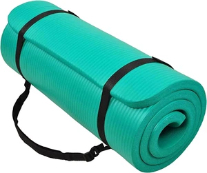 Exercise Yoga Mat for Home Workout, 1” Thick, Optional Blocks & Knee Pad - Picture 1 of 12