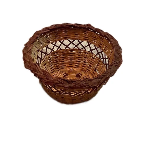 Novelty Vintage Hand Woven Office Decor Mini Basket Paper Clip Holder Desk Decor Cover
