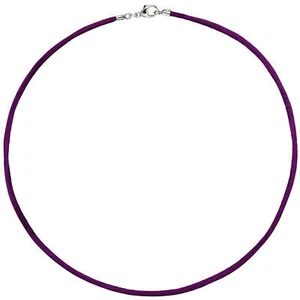 Collana In Seta 2,8Mm Con Moschettone In Argento 925, Prugna, Donna, 42Cm - Foto 1 di 3