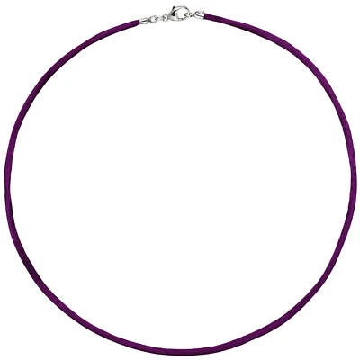 Collana In Seta 2,8Mm Con Moschettone In Argento 925, Prugna, Donna, 42Cm - Immagine 1 di 3